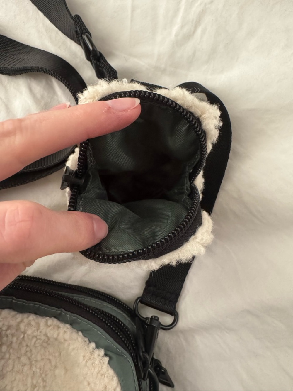 vans quilted teal grey purse with sherpa - Picture 7 of 7